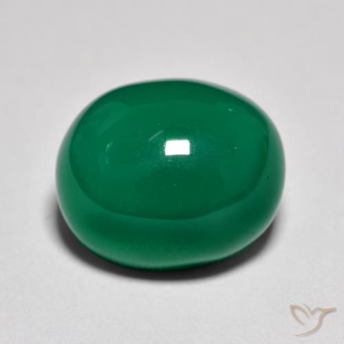 9.31ct 天然 中绿色 玛瑙, 椭圆形, 半透明