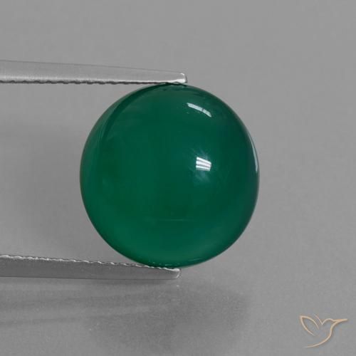 8.09ct 天然 绿色 玛瑙, 椭圆形, 半透明