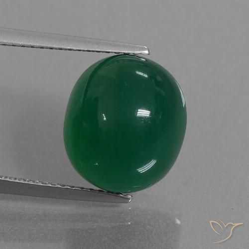 8.78ct 天然 黄绿色 玛瑙, 椭圆形, 半透明