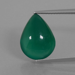 6.75克拉天然绿色玛瑙，梨形，14.7×11.1毫米，半透明