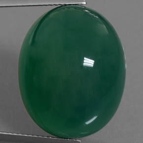 35.01克拉天然绿色玛瑙，椭圆形切割，22.7×18.4毫米，半透明
