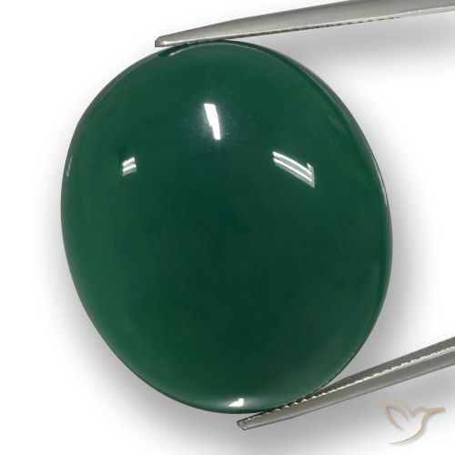 66.48ct 天然 中绿色 玛瑙, 椭圆形, 半透明