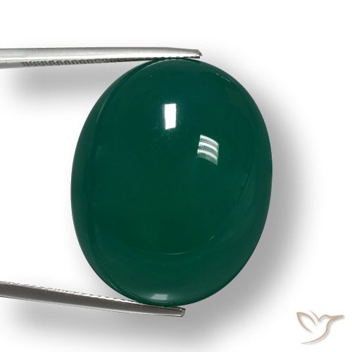 48.61ct 天然 冷绿 玛瑙, 椭圆形, 半透明