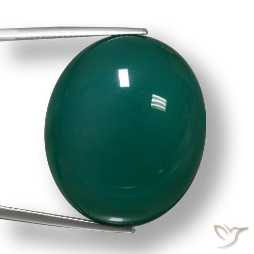 59.33ct 天然 冷绿 玛瑙, 椭圆形, 半透明