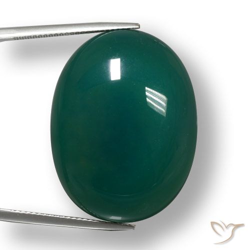 52.23ct 天然 深绿色 玛瑙, 椭圆形, 半透明