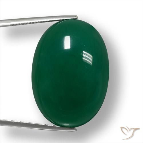 55.68ct 天然 中绿色 玛瑙, 椭圆形, 半透明