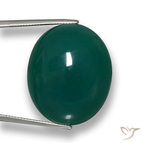 67.56ct 天然 深绿色 玛瑙, 椭圆形, 半透明