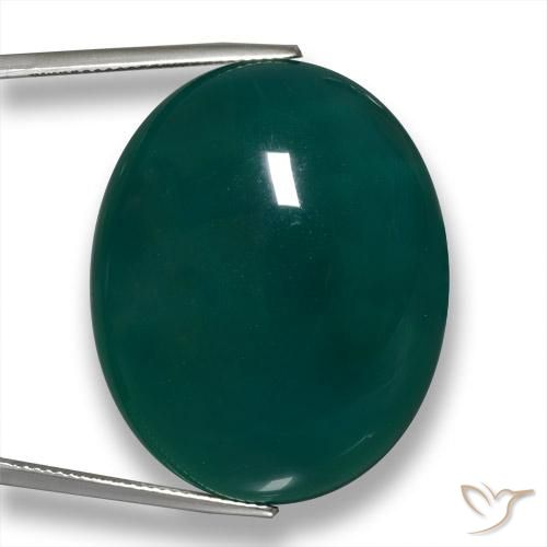 63.79ct 天然 冷绿 玛瑙, 椭圆形, 半透明