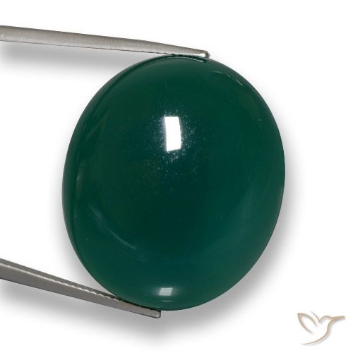59.91ct 天然 深绿色 玛瑙, 椭圆形, 半透明