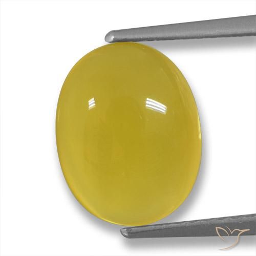 3.48ct 天然 中黄色 玛瑙, 椭圆形, 半透明
