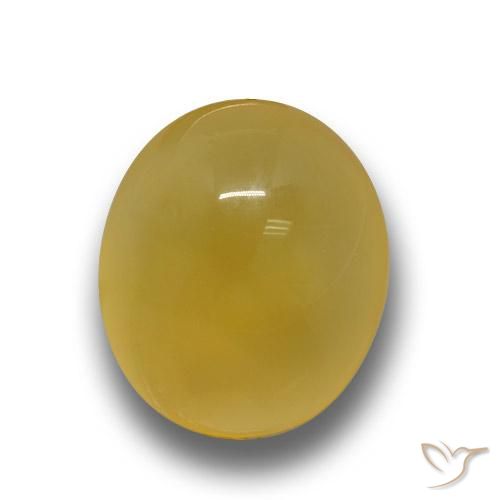 3.38ct 天然 深黄色 玛瑙, 椭圆形, 半透明