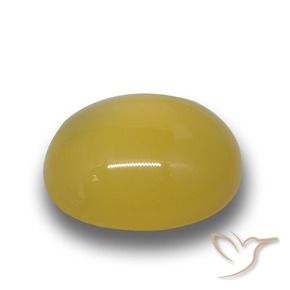 6.30克拉天然黄色玛瑙，椭圆形切割，12.9×11.5毫米，半透明