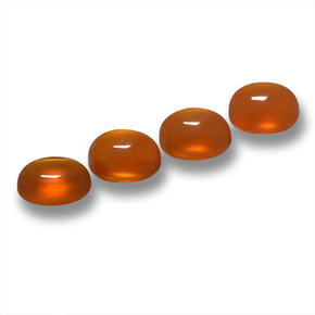 1.97天然橙色玛瑙，椭圆形切割，5×4.1毫米，半透明