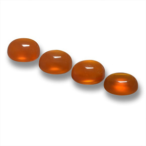 1.97天然橙色玛瑙，椭圆形切割，5×4.1毫米，半透明