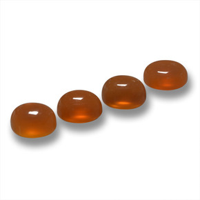 2.05天然橙色玛瑙，椭圆形切割，5×4.1毫米，半透明