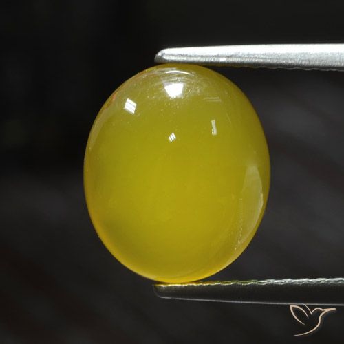 3.64ct 天然 中浅黄色 玛瑙, 椭圆形, 半透明