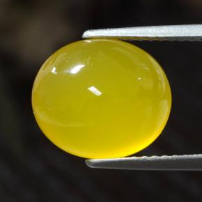 4.90克拉天然黄色玛瑙，椭圆形切割，11.8×10.2毫米，半透明