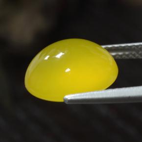 4.90克拉天然黄色玛瑙，椭圆形切割，11.8×10.2毫米，半透明