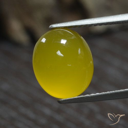 4.39ct 天然 中浅黄色 玛瑙, 椭圆形, 半透明