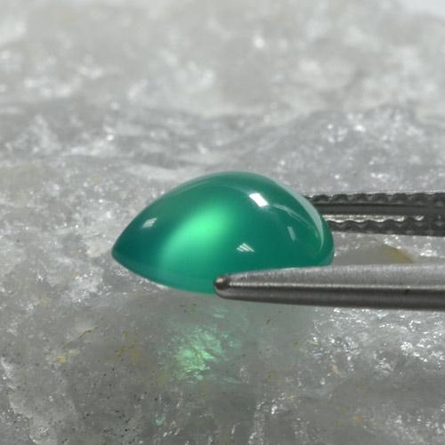 1.97克拉天然绿色玛瑙，梨形，9.4×7.9毫米，半透明