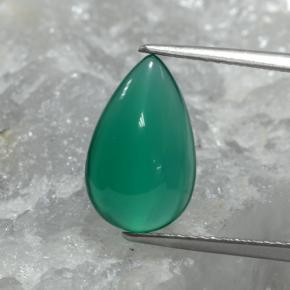 2.74克拉天然绿色玛瑙，梨形，12.9×8.1毫米，半透明