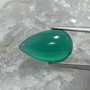 2.74克拉天然绿色玛瑙，梨形，12.9×8.1毫米，半透明