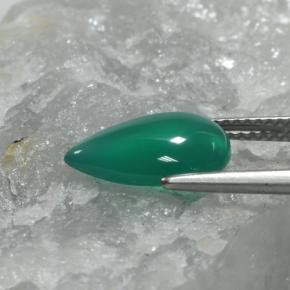 2.74克拉天然绿色玛瑙，梨形，12.9×8.1毫米，半透明