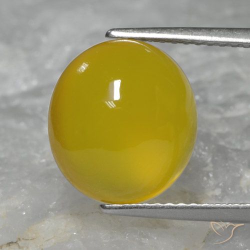 5.33ct 天然 金黄色 玛瑙, 椭圆形, 半透明