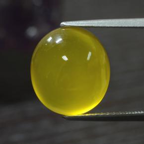 5.52克拉天然黄色玛瑙，椭圆形切割，12.4×11.1毫米，半透明