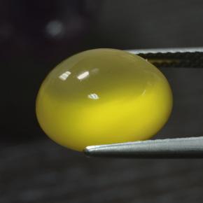 5.52克拉天然黄色玛瑙，椭圆形切割，12.4×11.1毫米，半透明
