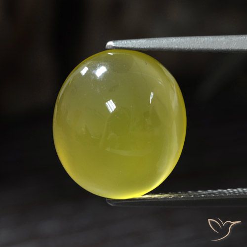 6.54ct 天然 淡黄色 玛瑙, 椭圆形, 半透明