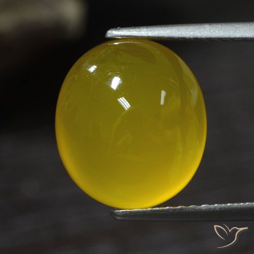 5.31ct 天然 中黄色 玛瑙, 椭圆形, 半透明