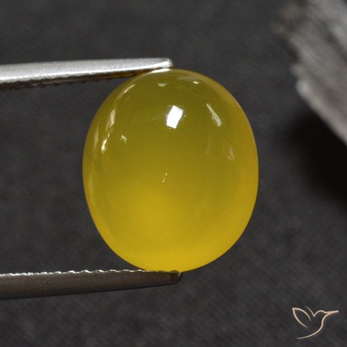 5.84ct 天然 中黄色 玛瑙, 椭圆形, 半透明