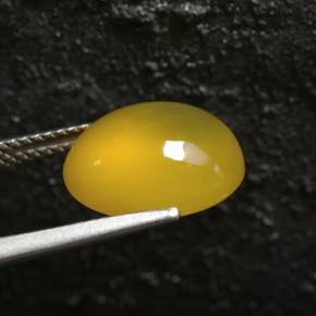 6.03克拉天然黄色玛瑙，椭圆形切割，12.7×11.4毫米，半透明