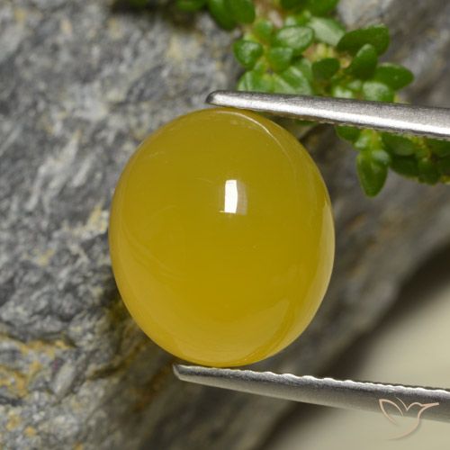 4.42ct 天然 深黄色 玛瑙, 椭圆形, 半透明