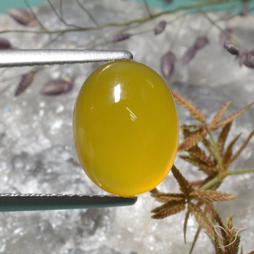 4.02ct 天然 深黄色 玛瑙, 椭圆形, 半透明