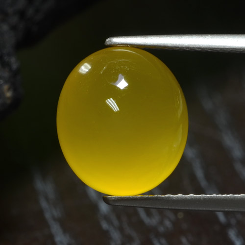 4.16克拉天然黄色玛瑙，椭圆形切割，11.3×10毫米，半透明