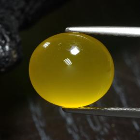 4.16克拉天然黄色玛瑙，椭圆形切割，11.3×10毫米，半透明