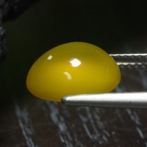 4.16克拉天然黄色玛瑙，椭圆形切割，11.3×10毫米，半透明