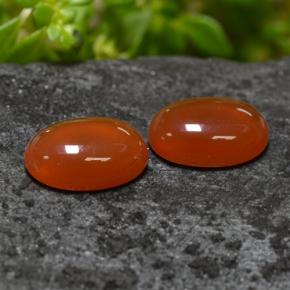 1.38天然橙色玛瑙，椭圆形切割，7×5毫米，半透明
