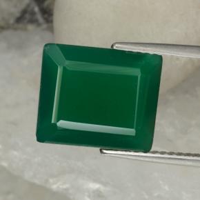 5.13克拉天然绿色玛瑙，祖母绿式切割，12.2×10.1毫米，半透明