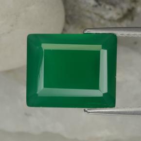 6.24克拉天然绿色玛瑙，祖母绿式切割，12.2×10.1毫米，半透明