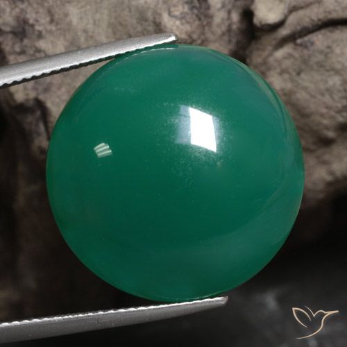 29.91ct 天然 中绿色 玛瑙, 圆形的, 半透明
