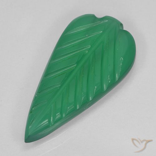 2.38ct 天然 中绿色 玛瑙, 花形切割, 半透明
