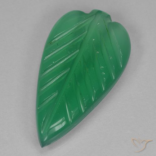 2.97ct 天然 中绿色 玛瑙, 花形切割, 透明