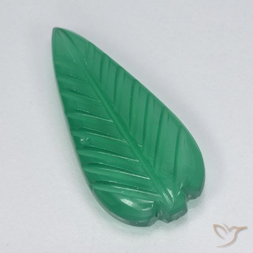 3.24ct 天然 中绿色 玛瑙, 花形切割, 半透明