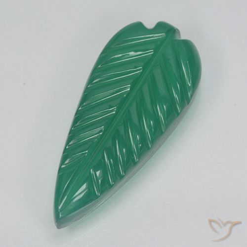 3.49ct 天然 暖绿 玛瑙, 花形切割, 半透明
