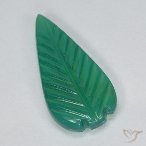 2.09ct 天然 中绿色 玛瑙, 花形切割, 半透明