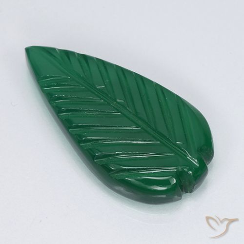 3.17ct 天然 森林绿 玛瑙, 花形切割, 半透明