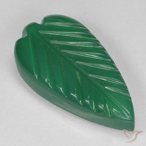 3.98ct 天然 暖绿 玛瑙, 花形切割, 半透明